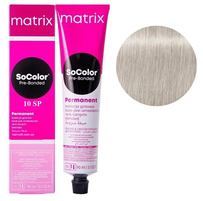 10SP екстрасвітлий блондин сріблясто-перлинний  Крем-фарба для волосся, 90 мл SoColor EXTRA Pre-Bonded  MATRIX (оновлений дизайн)